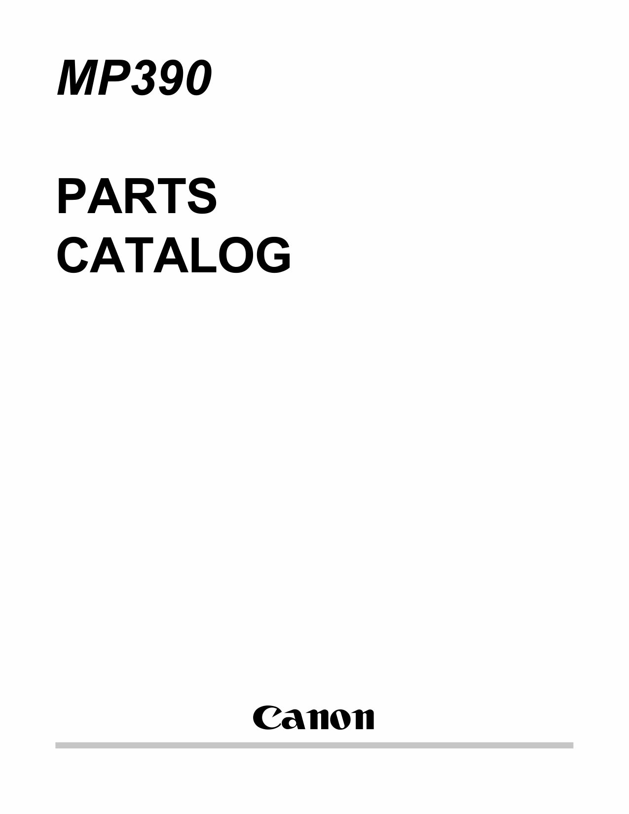 Canon MultiPASS MP-390 Parts Catalog Manual-1